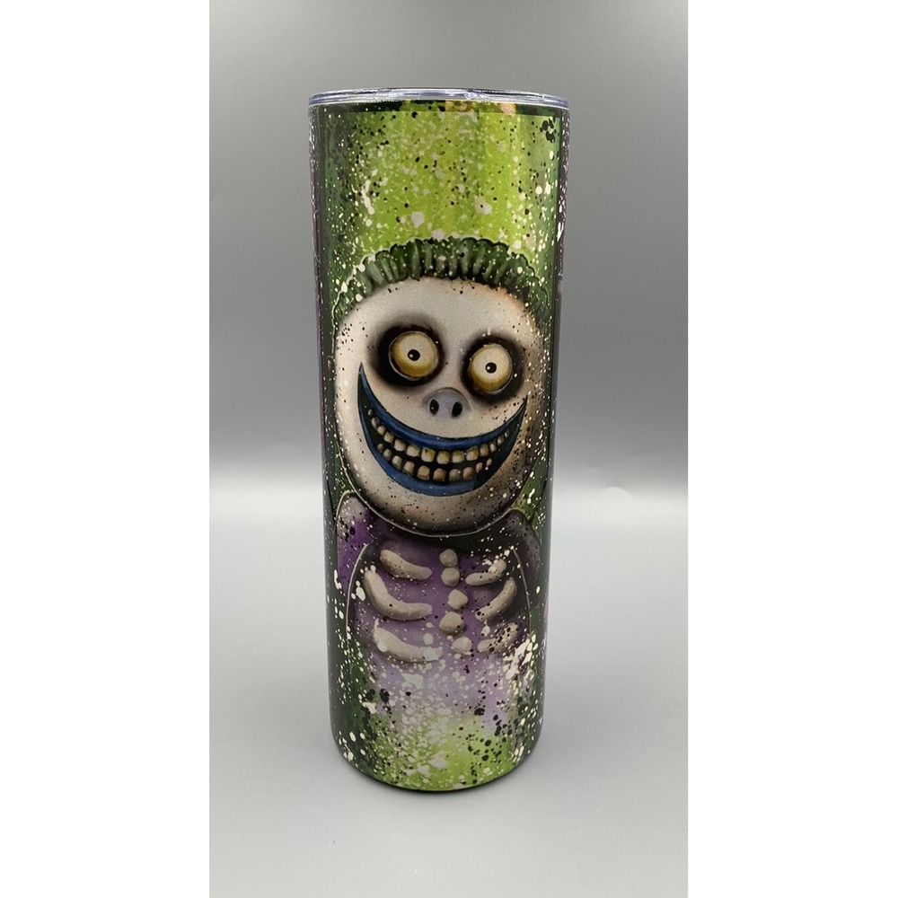 Nightmare Before Christmas Metal Tumbler 20oz Hot/Cold Lock Shock‎ & Barrel